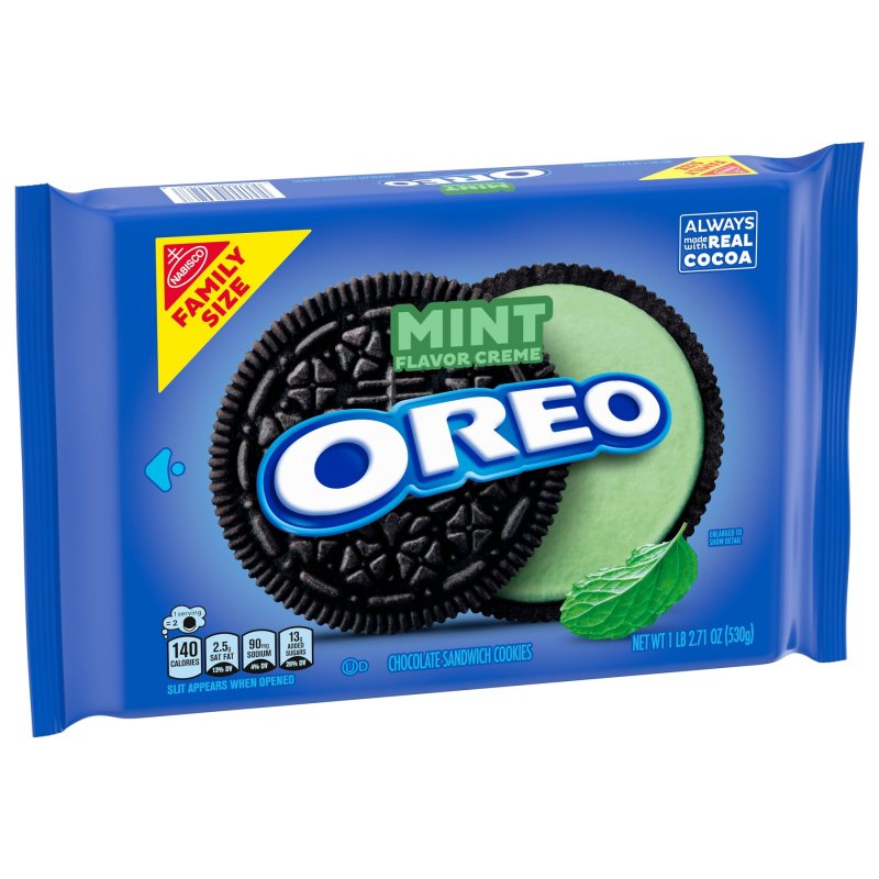 OREO MINT CREME CHOCOLATE SANDWICH COOKIES FAMILY SIZE