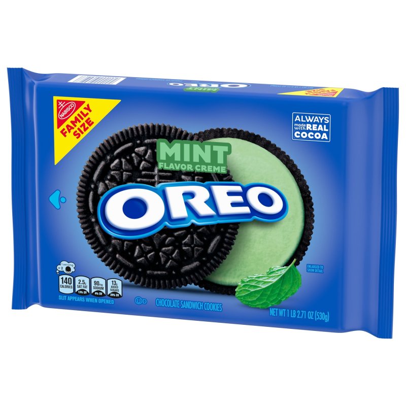 OREO MINT CREME CHOCOLATE SANDWICH COOKIES FAMILY SIZE