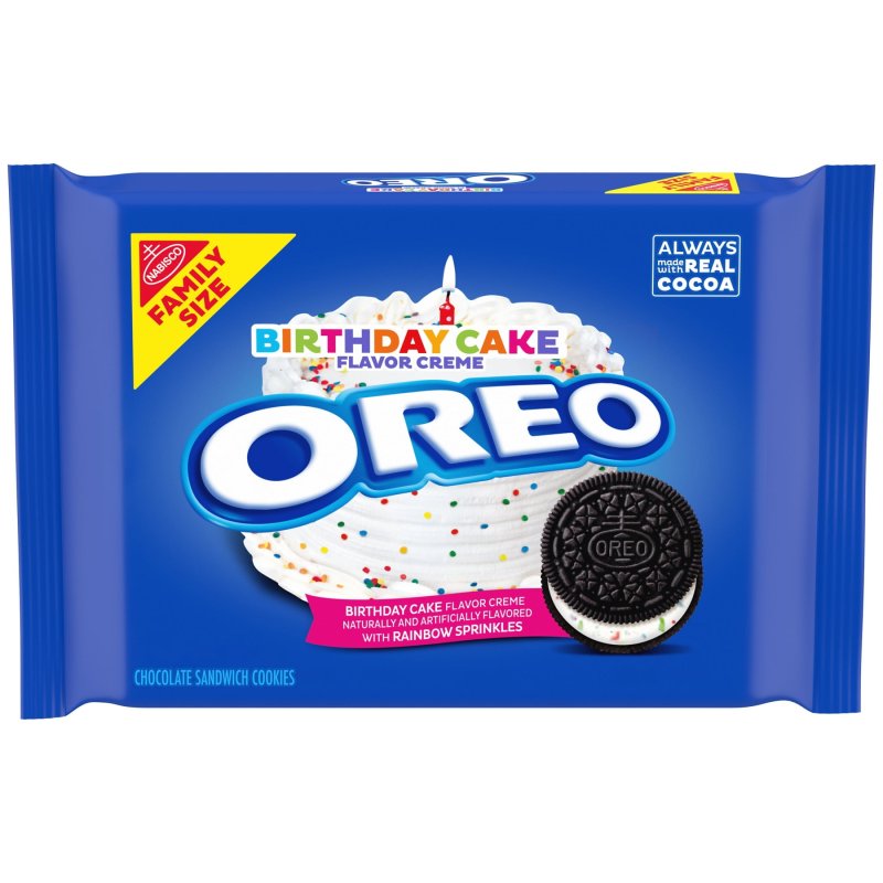 OREO BIRTHDAY CAKE CHOCOLATE SANDWICH COOKIES FAMILY SIZE