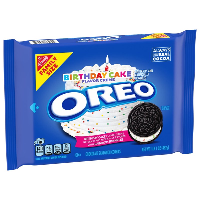 OREO BIRTHDAY CAKE CHOCOLATE SANDWICH COOKIES FAMILY SIZE
