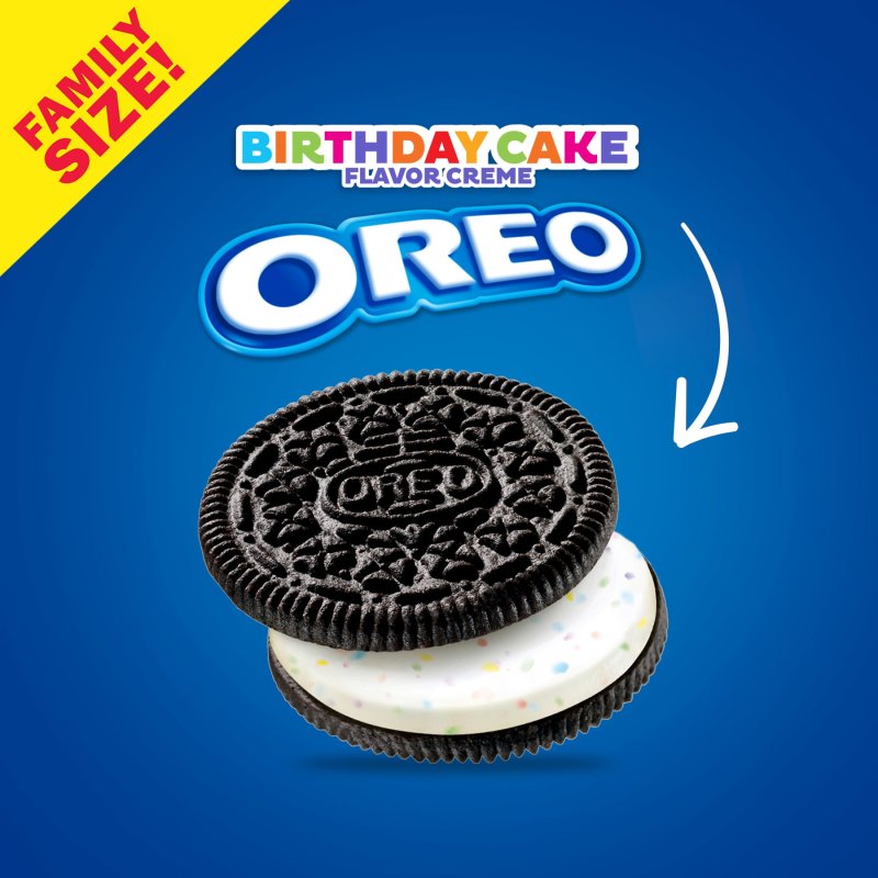 OREO BIRTHDAY CAKE CHOCOLATE SANDWICH COOKIES FAMILY SIZE