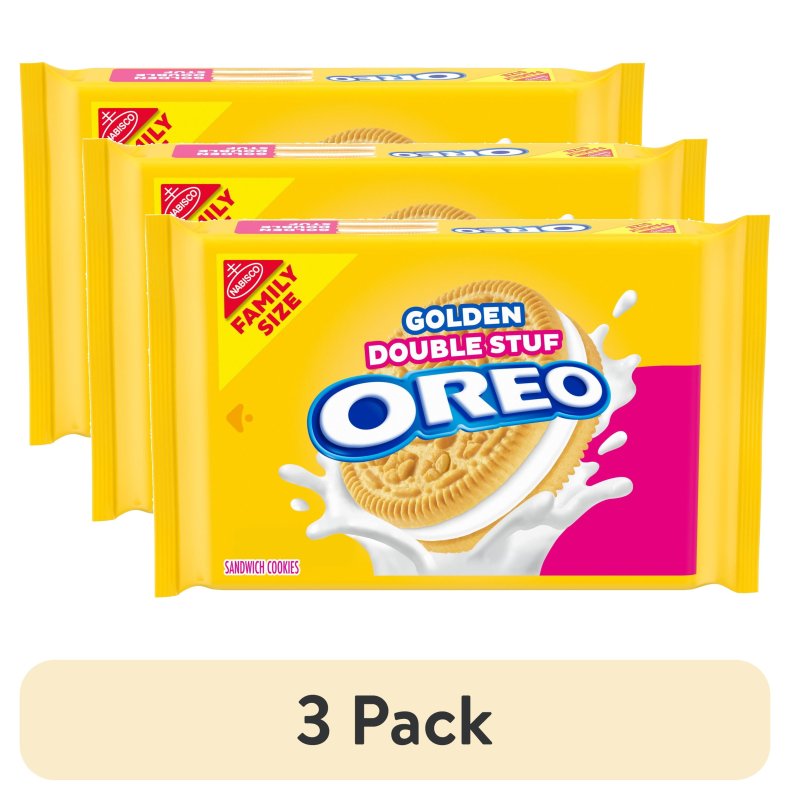 OREO DOUBLE STUF GOLDEN SANDWICH COOKIES FAMILY SIZE (3 PACK)