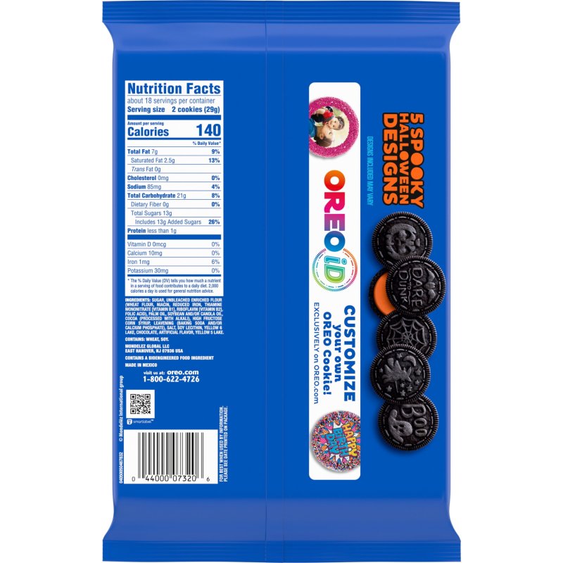 OREO ORANGE CREME CHOCOLATE SANDWICH COOKIES LIMITED EDITION 18.71 OZ HALLOWEEN COOKIES