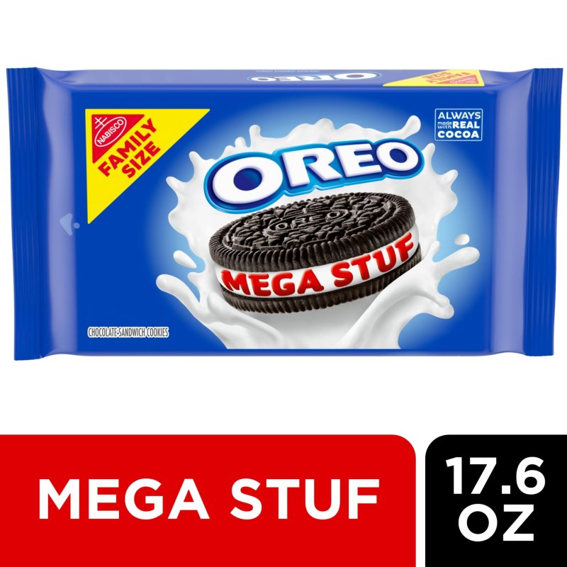 OREO MEGA STUF CHOCOLATE SANDWICH COOKIES FAMILY SIZE 4 PACK