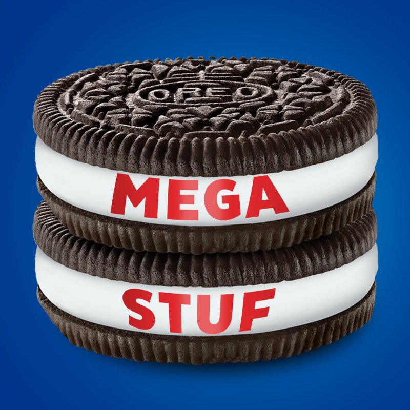 OREO MEGA STUF CHOCOLATE SANDWICH COOKIES FAMILY SIZE 4 PACK