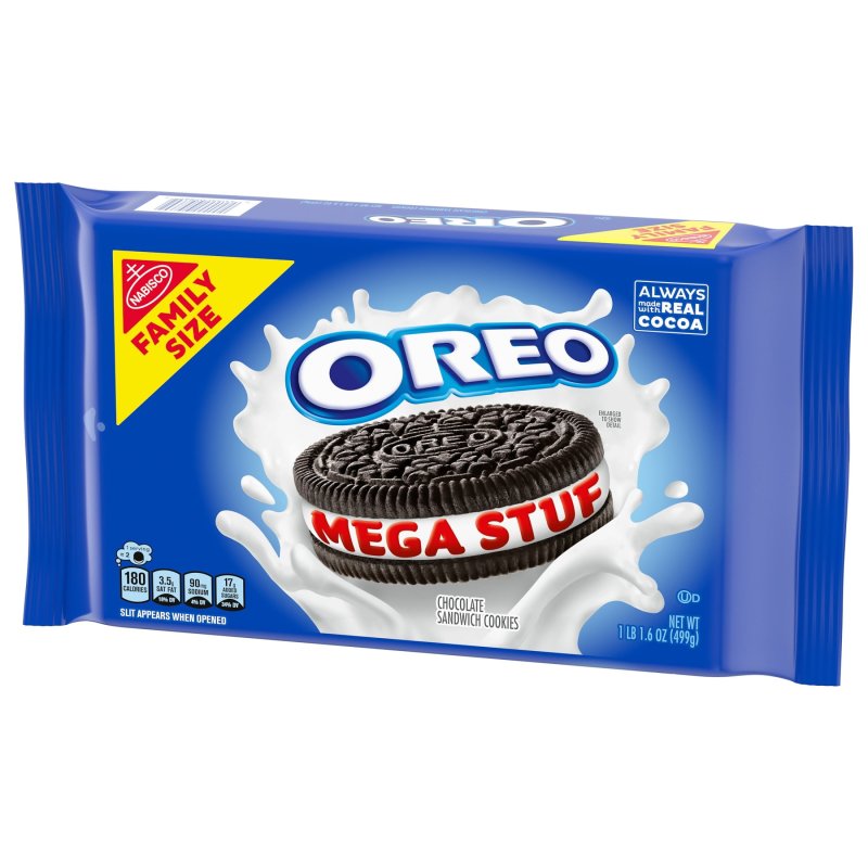 OREO MEGA STUF CHOCOLATE SANDWICH COOKIES FAMILY SIZE 4 PACK