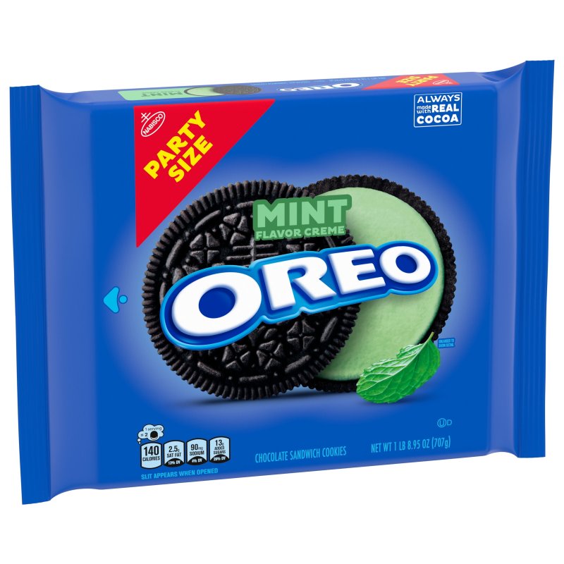 OREO MINT CREME CHOCOLATE SANDWICH COOKIES PARTY SIZE