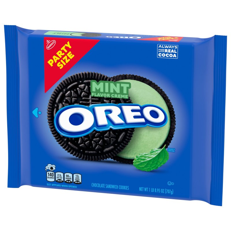OREO MINT CREME CHOCOLATE SANDWICH COOKIES PARTY SIZE