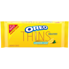 OREO LEMON CREME THINS FAMILY SIZE SANDWICH COOKIES