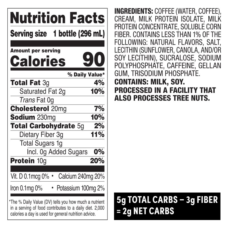 QUEST ICED COFFEE VANILLA LATTE 200MG CAFFEINE 10G PROTEIN 4 COUNT