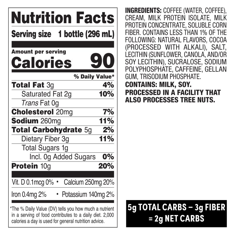 QUEST ICED COFFEE MOCHA LATTE 90 CALORIES 200MG CAFFEINE 4 COUNT