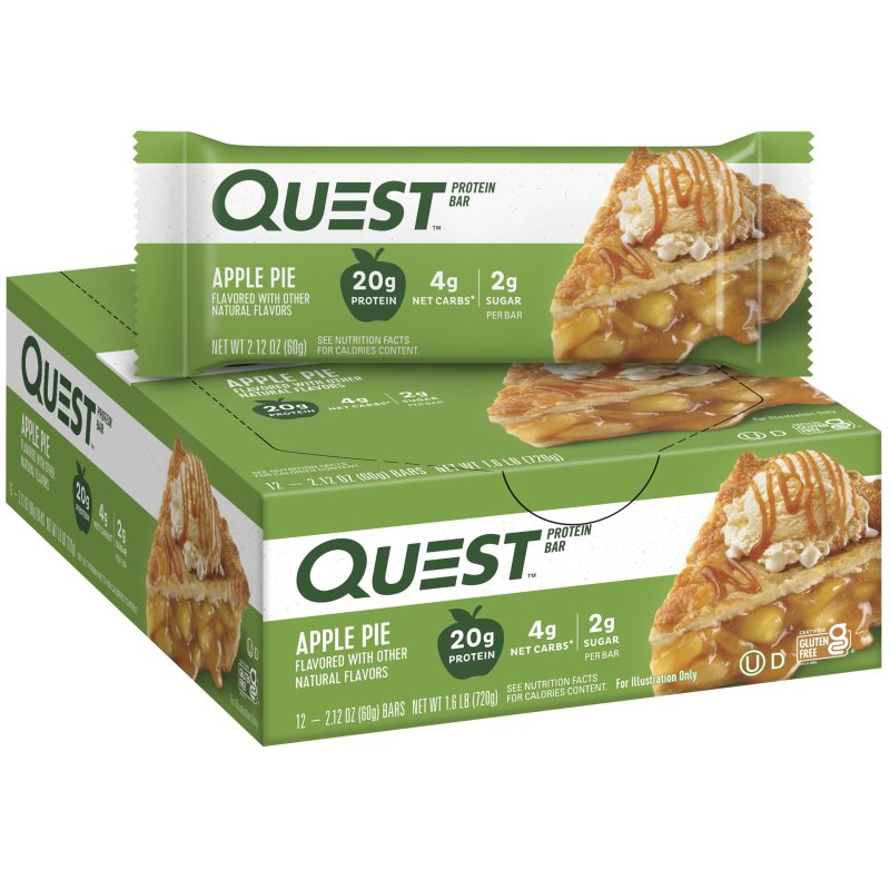QUEST PROTEIN BARS LOW SUGAR HIGH PROTEIN APPLE PIE 12 COUNT