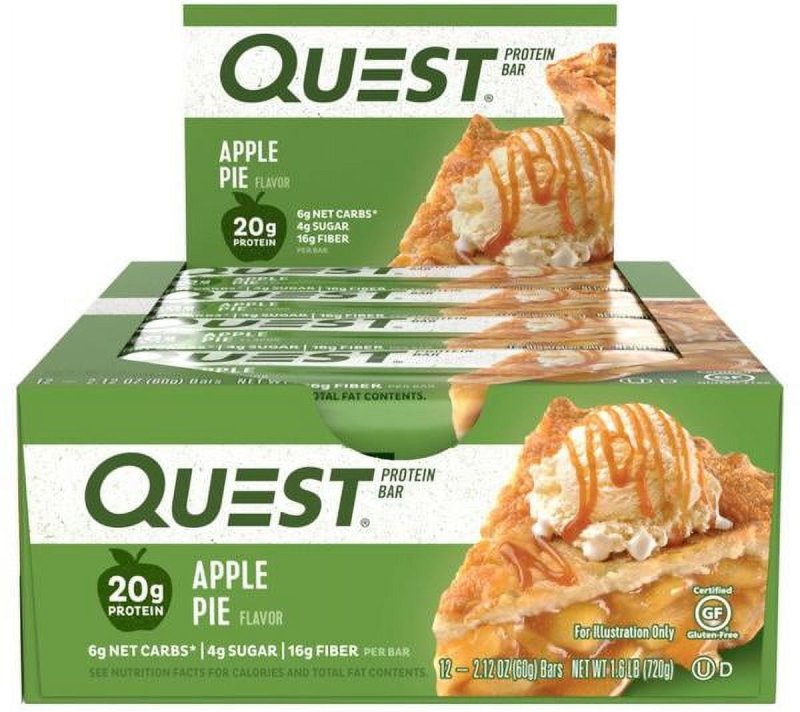 QUEST PROTEIN BARS LOW SUGAR HIGH PROTEIN APPLE PIE 12 COUNT