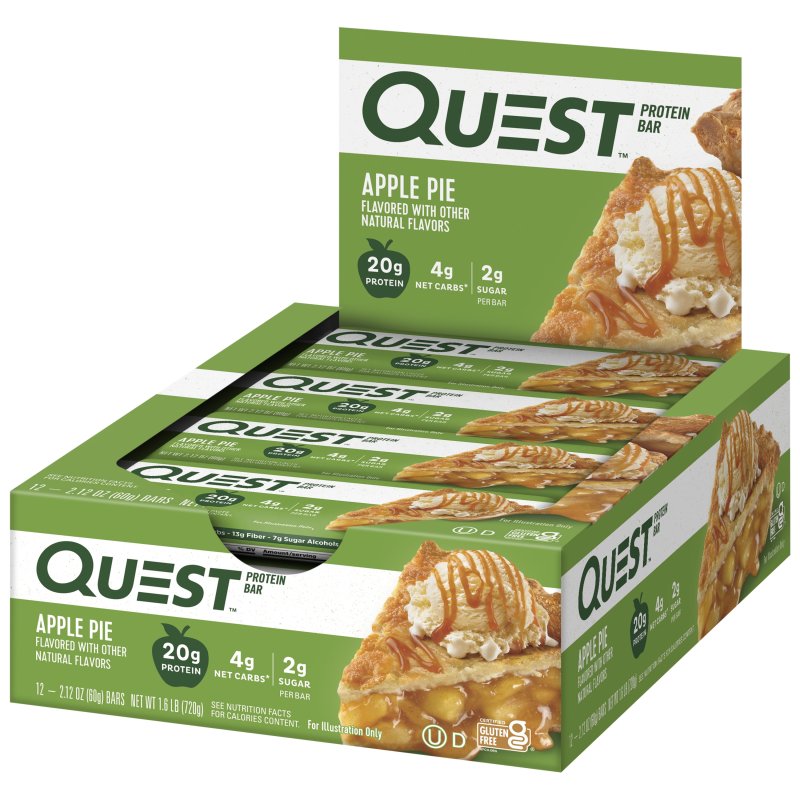 QUEST PROTEIN BARS LOW SUGAR HIGH PROTEIN APPLE PIE 12 COUNT