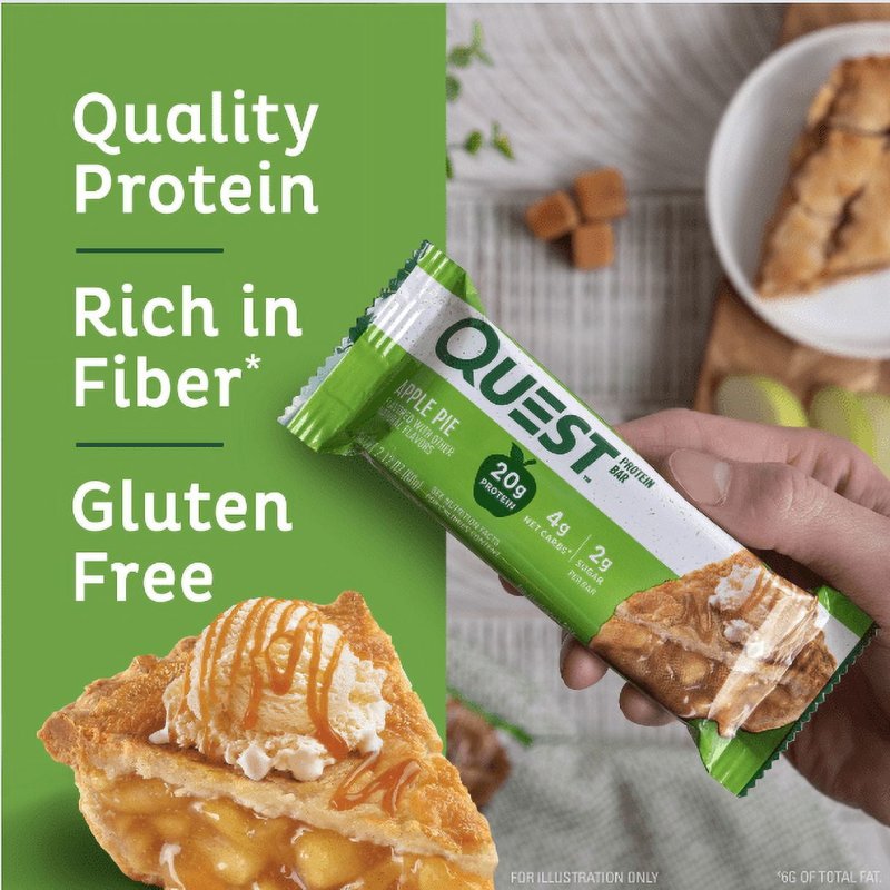 QUEST PROTEIN BARS LOW SUGAR HIGH PROTEIN APPLE PIE 12 COUNT