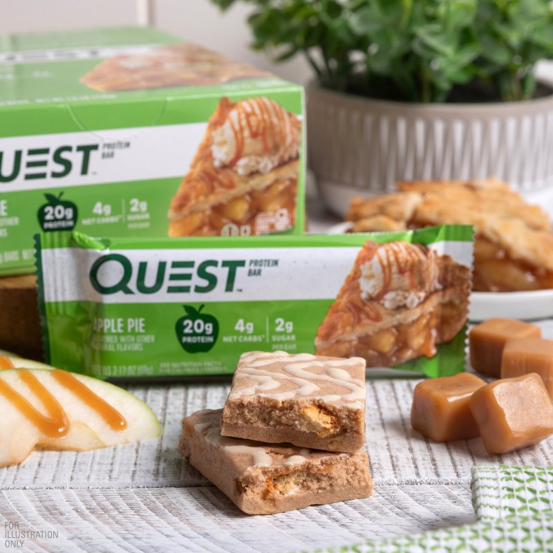 QUEST PROTEIN BARS LOW SUGAR HIGH PROTEIN APPLE PIE 12 COUNT
