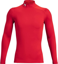 UNDER ARMOUR MEN'S COLDGEAR ARMOUR COMPRESSION MOCK RED 600 WHITE LARGE