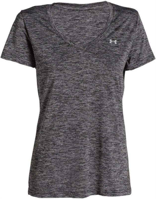 UNDER ARMOUR WOMEN'S UA TECH TWIST V-NECK SHORT SLEEVE ACTIVE T-SHIRT IN BLACK SIZE L
