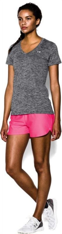UNDER ARMOUR WOMEN'S UA TECH TWIST V-NECK SHORT SLEEVE ACTIVE T-SHIRT IN BLACK SIZE L