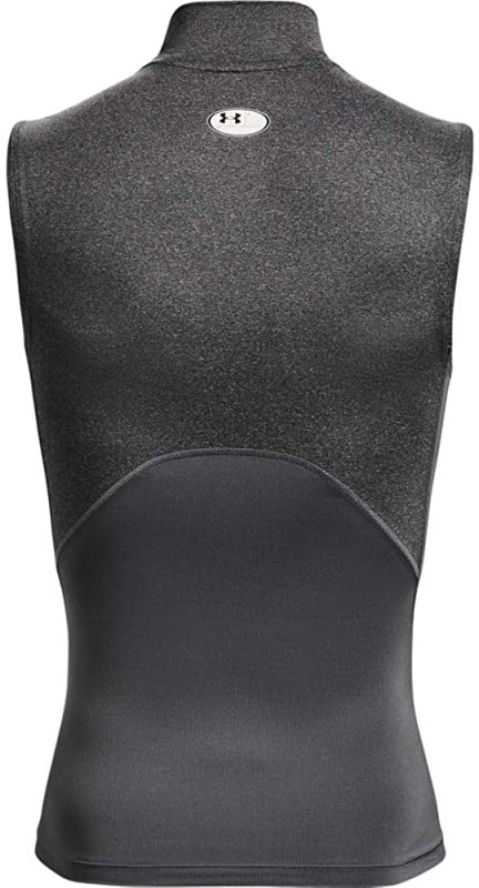 UNDER ARMOUR MENS HEATGEAR COMPRESSION MOCK SLEEVELESS CARBON HEATHER 090 BLACK XX-LARGE.