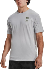 UNDER ARMOUR MEN'S UA FREEDOM FLAG VARIATION T-SHIRT MOD GRAY MARINE GREEN SMALL TEE