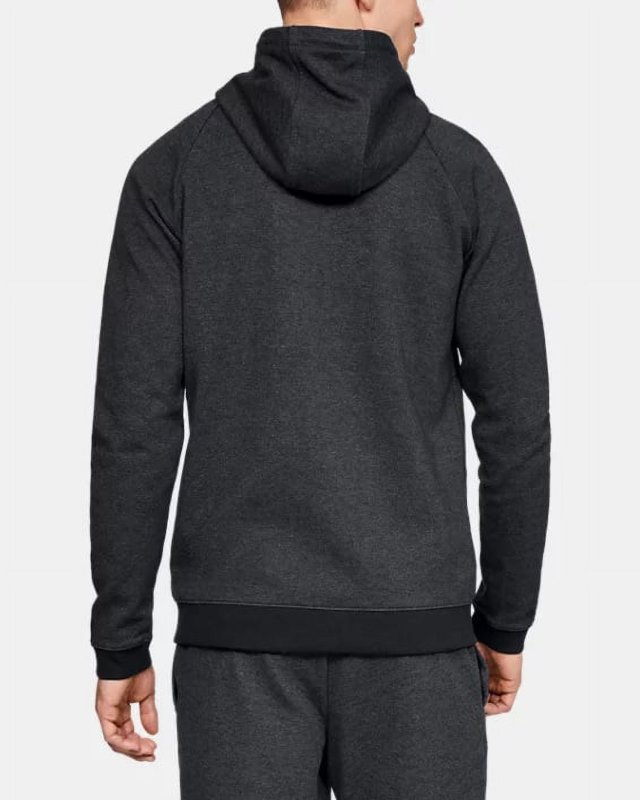 UNDER ARMOUR MEN'S BLACK DOUBLE KNIT FULL ZIP SLIM FIT SWEATSHIRT HOODIE