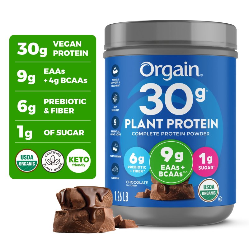 ORGAIN ORGANIC VEGAN HIGH PROTEIN POWDER PLANT BASED SHAKE CHOCOLATE 1.26LB