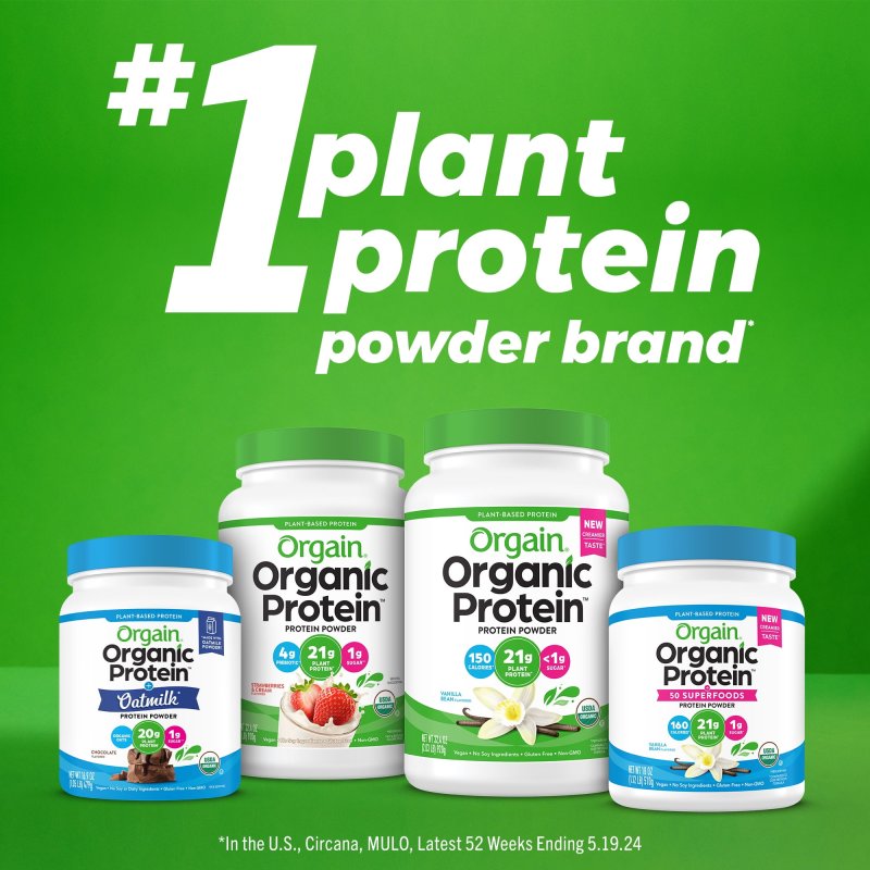 ORGAIN ORGANIC VEGAN 21G PROTEIN 50 SUPERFOODS POWDER PLANT BASED SHAKE VANILLA BEAN 2.02LB