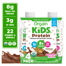 ORGAIN ORGANIC KIDS 8G PROTEIN NUTRITIONAL SHAKE CHOCOLATE 4CT VITAMINS MINERALS A B C D