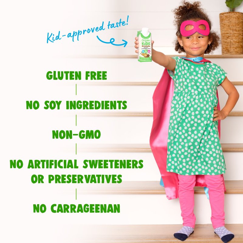ORGAIN ORGANIC KIDS 8G PROTEIN NUTRITIONAL SHAKE CHOCOLATE 4CT VITAMINS MINERALS A B C D