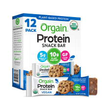 ORGAIN CHOCOLATE CHIP COOKIE DOUGH PLANT BASED PROTEIN SNACK BARS 16.9OZ 12CT