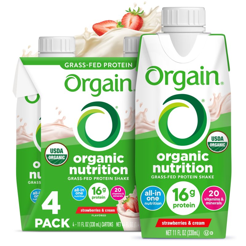 ORGAIN ORGANIC STRAWBERRIES AND CREAM PROTEIN SHAKE 11OZ 4CT