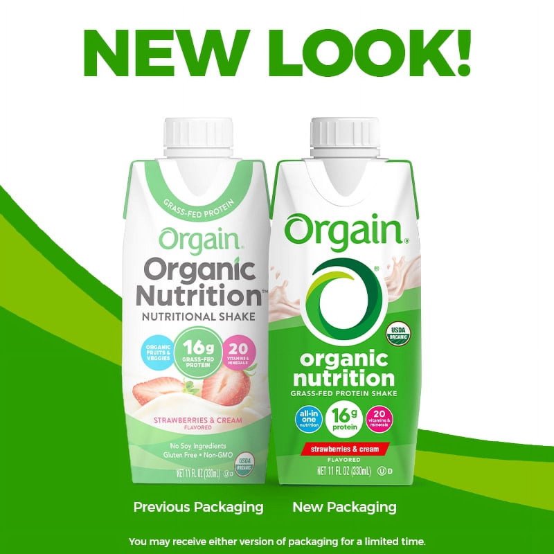ORGAIN ORGANIC STRAWBERRIES AND CREAM PROTEIN SHAKE 11OZ 4CT