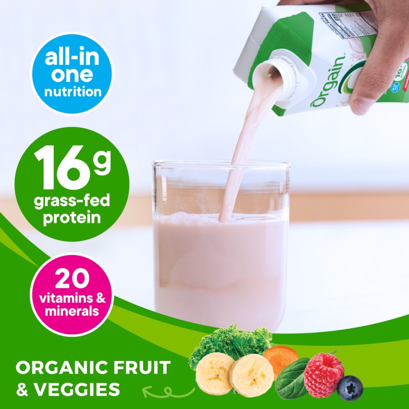 ORGAIN ORGANIC STRAWBERRIES AND CREAM PROTEIN SHAKE 11OZ 4CT