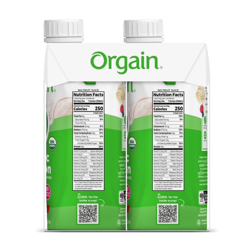 ORGAIN ORGANIC STRAWBERRIES AND CREAM PROTEIN SHAKE 11OZ 4CT