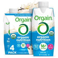 ORGAIN ORGANIC NUTRITION VEGAN PROTEIN SHAKE VANILLA BEAN 11OZ 4CT