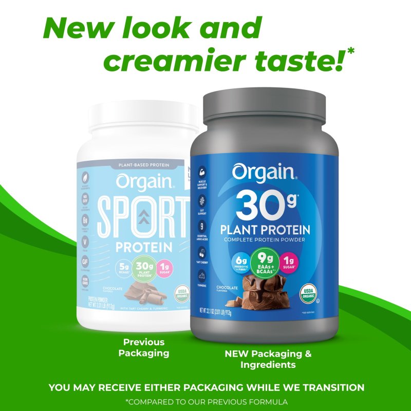 ORGAIN ORGANIC VEGAN 30G HIGH PROTEIN POWDER PLANT BASED SHAKE DRINK PREBIOTIC FIBER CHOCOLATE 2.01LB