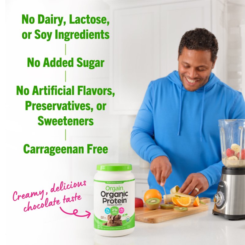 ORGAIN VEGAN 21G PROTEIN POWDER PLANT BASED CREAMY CHOCOLATE FUDGE 2.7LB