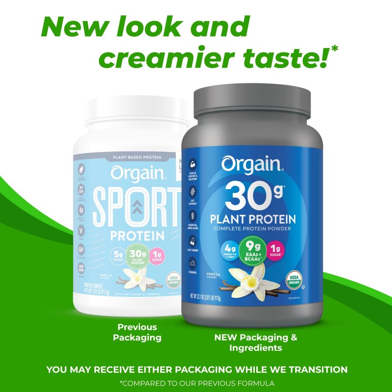 ORGAIN ORGANIC VEGAN 30G HIGH PROTEIN POWDER PLANT BASED SHAKE DRINK PREBIOTIC FIBER VANILLA 2.01LB