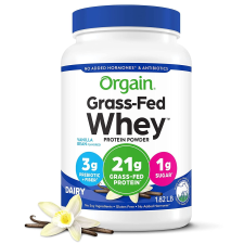 ORGAIN GRASS FED 21G WHEY PROTEIN POWDER PASTURE RAISED NON-GMO VANILLA 1.82LB
