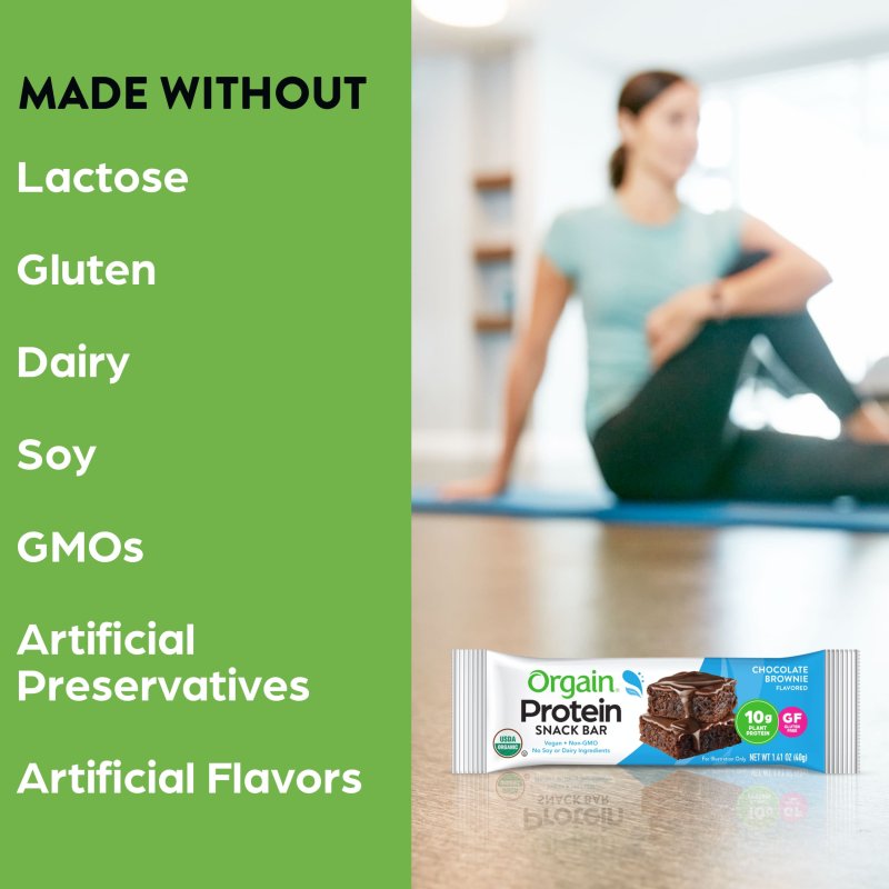 ORGAIN CHOCOLATE BROWNIE PLANT BASED PROTEIN SNACK BARS 16.9OZ 12CT