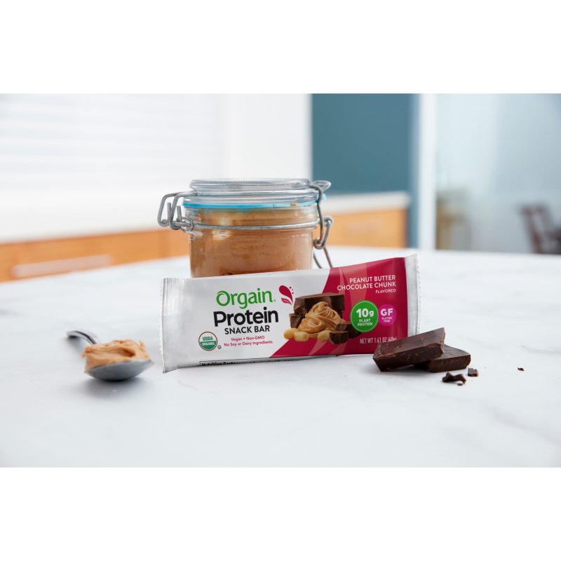 ORGAIN PEANUT BUTTER CHOCOLATE CHUNK PLANT BASED PROTEIN SNACK BARS 16.9OZ 12CT