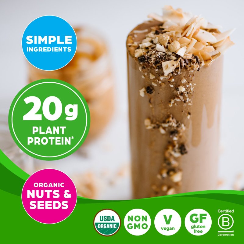 ORGAIN SIMPLE ORGANIC VEGAN 20G PROTEIN POWDER PLANT BASED NON GMO PEANUT BUTTER 1.25LB