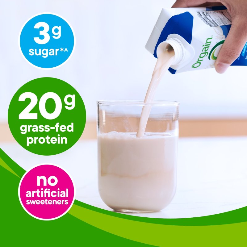 ORGAIN 20G GRASS FED CLEAN PROTEIN SHAKE VANILLA BEAN 11OZ 12CT