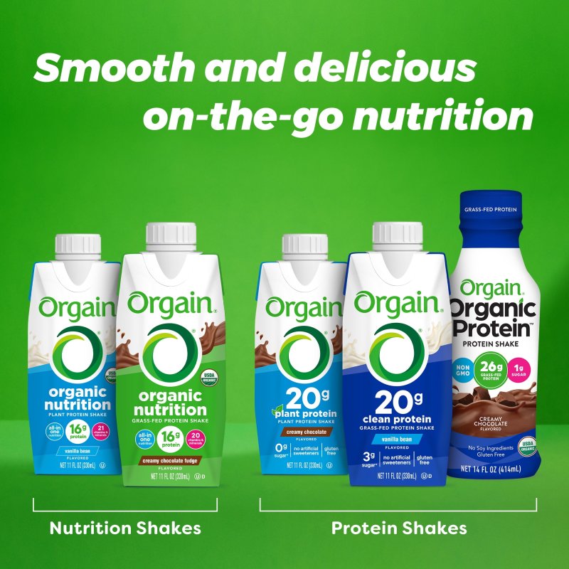 ORGAIN 20G GRASS FED CLEAN PROTEIN SHAKE VANILLA BEAN 11OZ 12CT