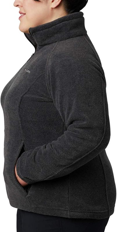 COLUMBIA WOMEN'S BENTON SPRINGS FLEECE JACKET CHARCOAL HEATHER SIZE 3X