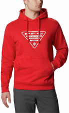 COLUMBIA MEN'S PFG TRIANGLE HOODIE IN RED SPARK/WHITE SIZE 3X