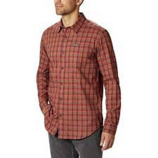 COLUMBIA MEN'S VAPOR RIDGE III PLAID LONG SLEEVE BUTTON DOWN SHIRT XL MOUNTAIN RED OMBRE