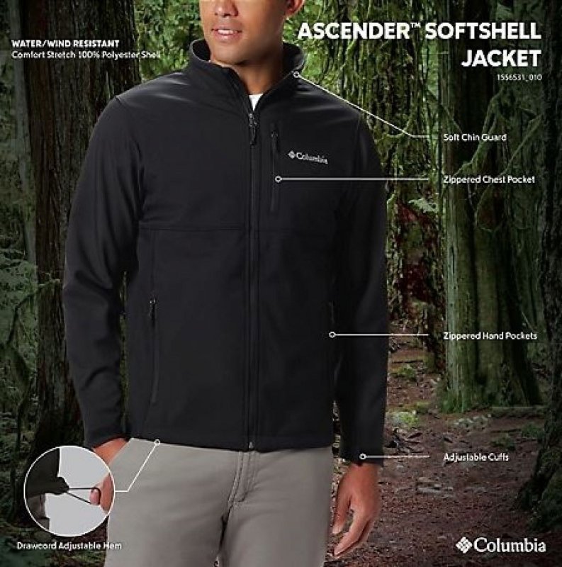 COLUMBIA MENS ASCENDER SOFTSHELL JACKET