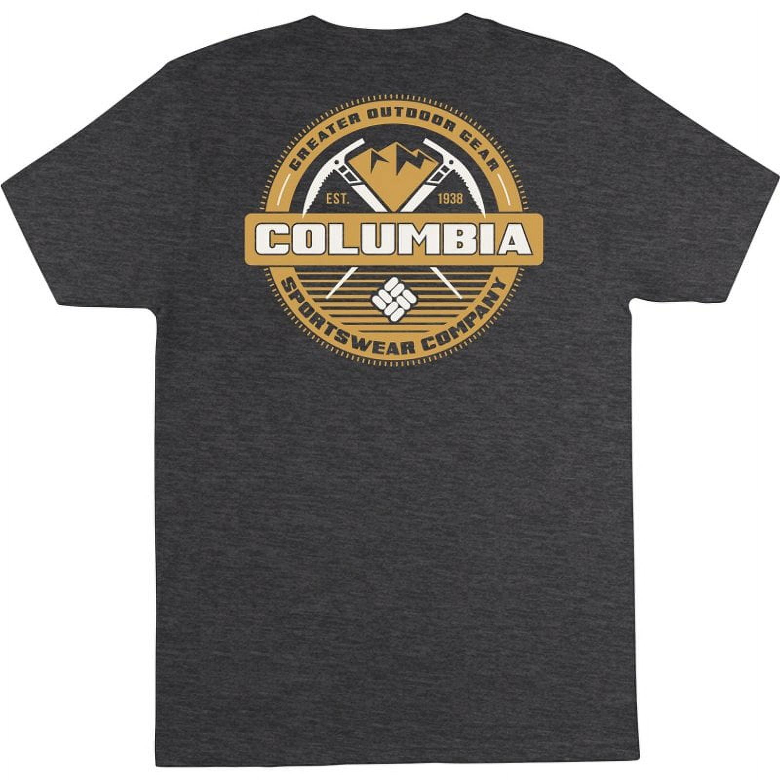 COLUMBIA MENS CLASSIC FIT OUTDOOR LOGO GRAPHIC SHORT SLEEVE T-SHIRT GREY SMALL